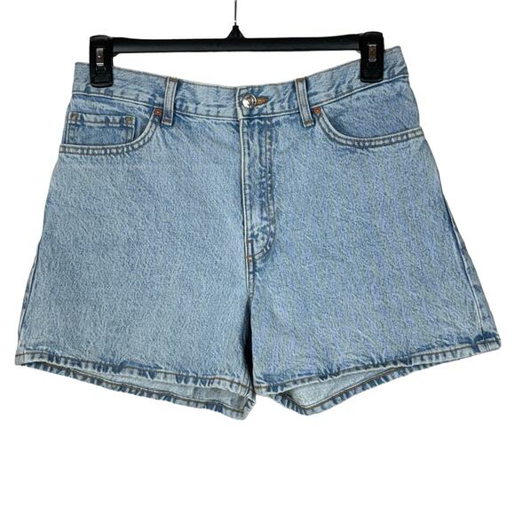 MNG SZ 8 Jeans Shorts High-Rise Zip-Fly Light Wash 5-Pocket Design Blue - Picture 1 of 7